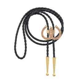 GelConnie Western Ties for Men Cowboy Leather Bolo Tie Native Western Bola Tie Stone Brown Gemstone Bolo Tie Diamond