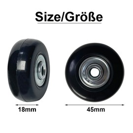 Goldyida Pack of 4 Rubber Luggage Suitcase Wheels Replacement Wheels for Suitcase Universal Luggage Suitcase Replacement Wheels Rubber Wheels Replacement Wheels Wheel Universal Luggage Wheels (45 x 18