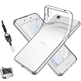 For Aquos Sense Basic 702SH Case, Sense SHV40 / Android One S3/SHARP AQUOS sense lite SH-M05 Clear Cover, TPU Strap Hole Included, Neck Strap, Shockproof, Whskyee, Thin, Full Protection, Full