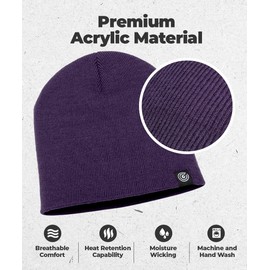 Revony Original Beanie Cap - Soft Knit Beanie Hat - Warm and Durable Purple