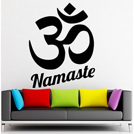Om Mantra Yoga Wall Stickers Meditation Buddhism Namaste Sanskrit Vinyl Decal (ig2457)