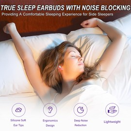 SHUBIGGE Mini Sleep Earbuds Wireless, Noise Blocking Sleeping Headphones, Small Earbuds for Side Sleepers, Bluetooth 5.3 Invisible Earbuds for Small Ear