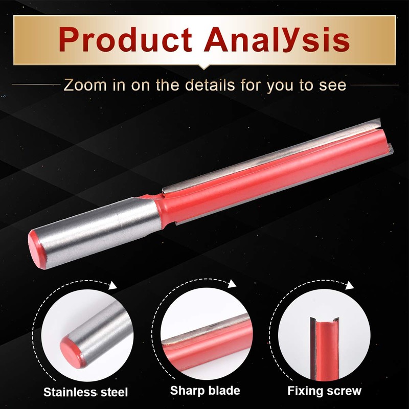 KATUR Long Straight Router Bit, Flush Trim Pattern Router Bit