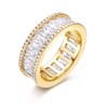 MDFUN 18K Yellow Gold Plated Eternity Rings for Women Cubic