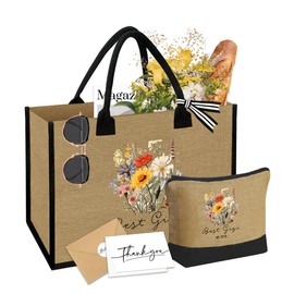 BQXS Gigi Tote Set - Thank You & Appreciation Gifts for Grandma & Grandmother - 2025 Tote & Makeup Bag with Card