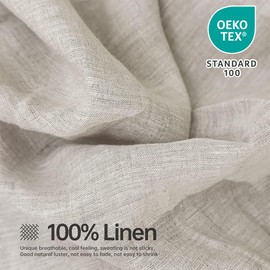Simple&Opulence 100% Linen Sheet Set Solid Color-4 Pcs Washed French Bed Sheets(1 Flat Sheet,1 Fitted Sheet,2 Pillowcases)-Breathable Bedding Set (Linen, King)