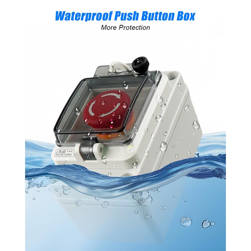 660V 10A Push Button Switch Box, Red Momentary Emergency Stop