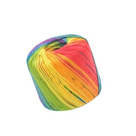 1 Roll Cotton Yarn Skein Yarn Dyeing Colorful Cotton Threads for Crochet Hardanger Cross Stitch Needlepoint Hand Embroidery 133m Rainbow