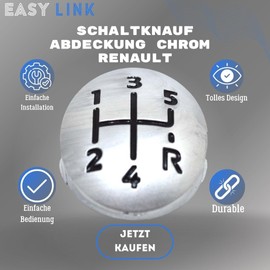 Easy Link Gear Knob Cover Compatible with Renault Clio II III IV Twingo Kangoo Modus Dacia Logan MCV