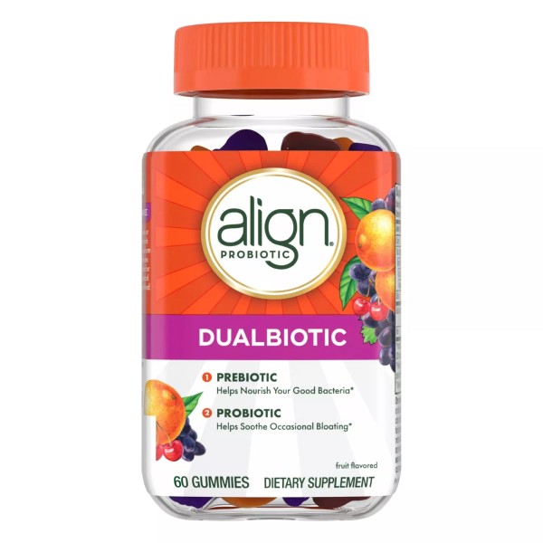 Align Prebiotic Probiotic Gummies 60 Count Daily Digestive Health Support