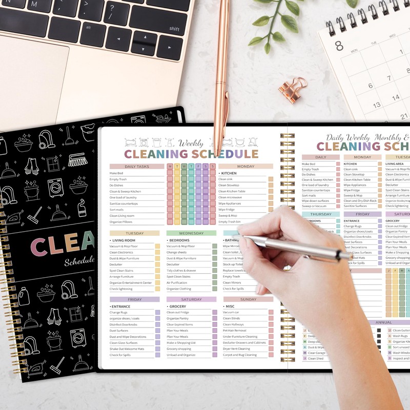 ADHD Cleaning Planner for Adults Women, Cleaning Schedule and Checklist