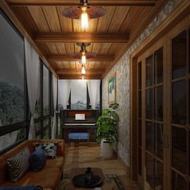 YNXing Luz de Techo Vintage, Instalación de Luz Negra de Metal Industrial Retro Para Loft Home Office Restaurant Cafe (Bronce)