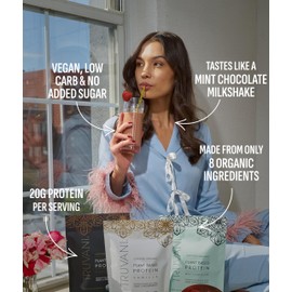 Truvani Vegan Pea Protein Powder | Mint Chocolate | 20g Organic Plant Based Protein | 1 Serving | Keto | Gluten & Dairy Free | Low Carb | No Added Sugar