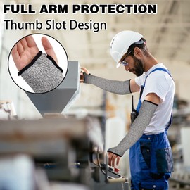 Arm Protection Sleeves,Cut Resistant Protective Arm Sleeve with Thumb hole Wrist Guard Glove Bite Arm Guards for Clambing Hunting Garden Kitchen Yark Work