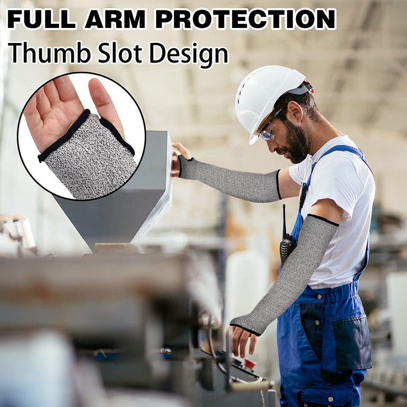 Arm Protection Sleeves,Cut Resistant Protective Arm Sleeve with Thumb hole