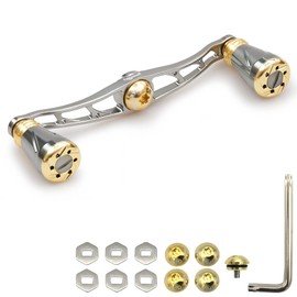 HEIGHTEN 4.5 inches (115 mm) Reel Handle Shimano Daiwa Abu Garcia Universal Bait Reel Pillar Series (Gold & Gunmetal) (158)