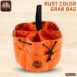 Graintex GB2889 Grab Bag Rust Color Rip-stop Canvas 18 Pockets Drawstring Closure