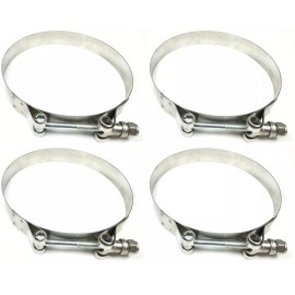 MVP 4 MVP SAE 84 All 300 SS T Bolt 3-1/4" Hose Clamps: Range 3-1/2" to 3-13/16"