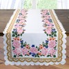 Table Runner Pink Roses White 40 x 140 cm Printed