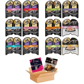 ILC Buy Bundle Assorted Cuts in Gravy,Pate in Natural Juice Bistro Cat Food 12 Trays(01 Each Flavor) 2.6 Ounces Each Tray with a Kit Toys for Cats and a Booklet.