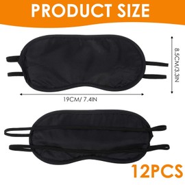 12Pcs Blindfolds for Party Games, Silk Eye Mask with Adjustable Straps, Soft Breathable Eye Covers for Sleeping Side Sleeper, Blackout Sleep Mask for Travel(Black)