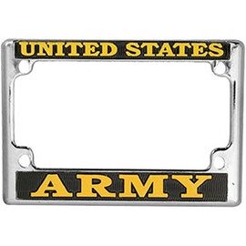 US Army Motorcycle License Plate Frame, Chrome
