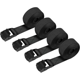 4 Pack Tie Down Straps,5ft x 1" Lashing Straps with Adjustable Buckle Heavy Duty Secure Straps up to 600 lbs for Cargo, Luggage, Bicycles, Motorcycles, Truck, SUV, Car Roof Rack, Canoe