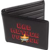 jimmyxqw Embroidered Bad Mother Leather Wallet, red, Fashion