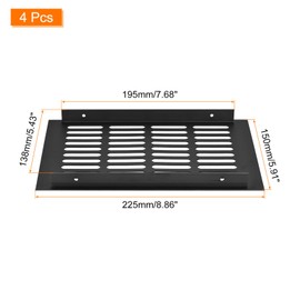 sourcing map 4pcs Rectangle Ventilation Grille Aluminum Alloy Mesh Air Vent Cover, 225x150mm