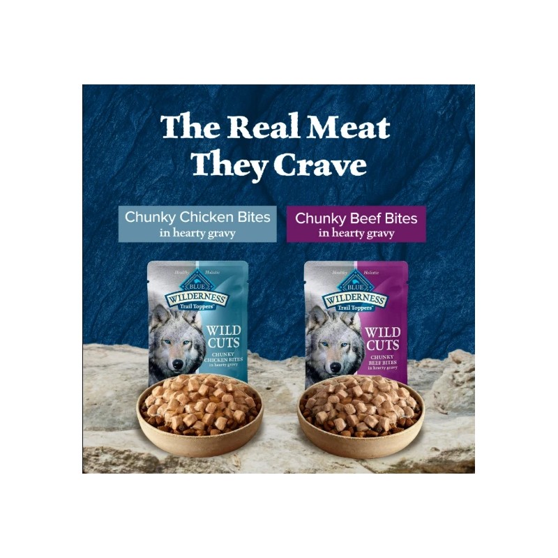 Blue Buffalo Wilderness Wild Cuts Wet Dog Food Toppers,Chicke