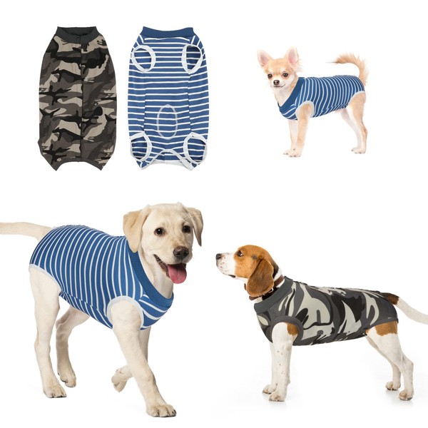 HYLYUN 2 Pack Dog Recovery Suit, Soft Dog Surgery Recovery