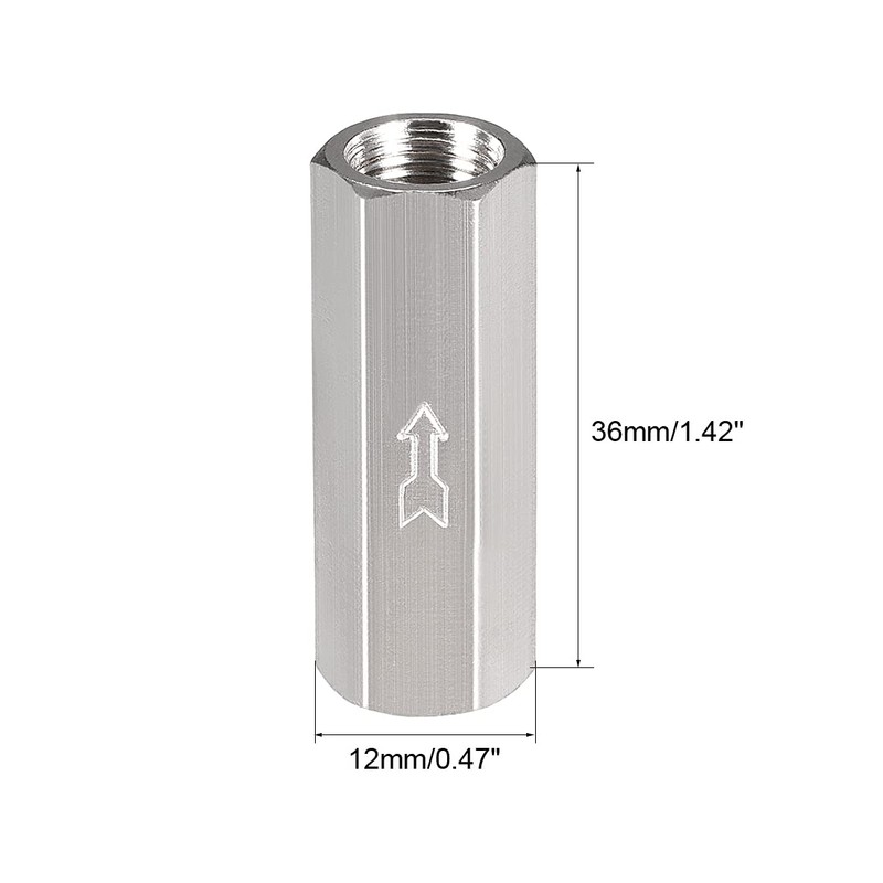 uxcell Nickel-Plated Copper One Way Air Check Valve G 1/8
