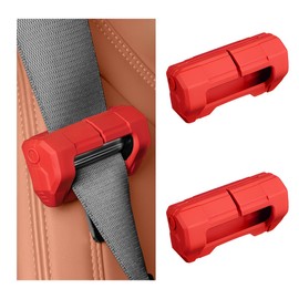 ZNDAW 2 PCS Car Seat Belt Buckle Covers, Anti-Scratch Silicone Safety Belt Clip Buckle Protector, Vehicle Interior Seatbelt Buckle Guard Protective Sleeve for Cars Vans Trucks (Red)