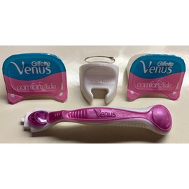 Gillette Venus ComfortGlide Razor Cartridges (2) with Handle & Shower Holder
