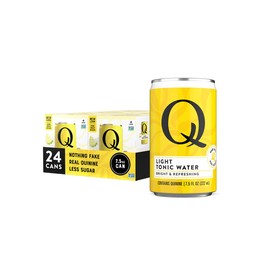 Q LIGHT TONIC WATER with Real Quinine & Organic Agave - Ideal for Cocktails & Mocktails - Made with Real Ingredients, Perfectly Carbonated, & Less Sweet - 20 Calories per Can - 7.5 Fl Oz (Pack of 24)