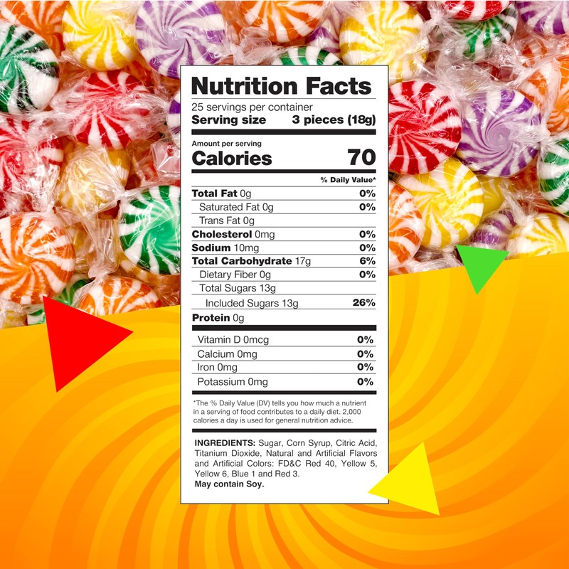 Pinwheel Starlights Hard Candy, Assorted Fruit Flavors (1 Pound Bag