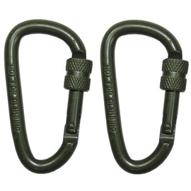 Max Fuchs Carabiner D 6MMx6 CM Screw Lock Two Pack OD Green