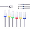 Nail Drill Bits Sets,10pcs Professional 3/32" Diamond Cuticle Electric Nail