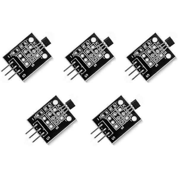 Fasizi 5pcs Hall Effect KY-003 Magnetic Sensor Module DC 5V