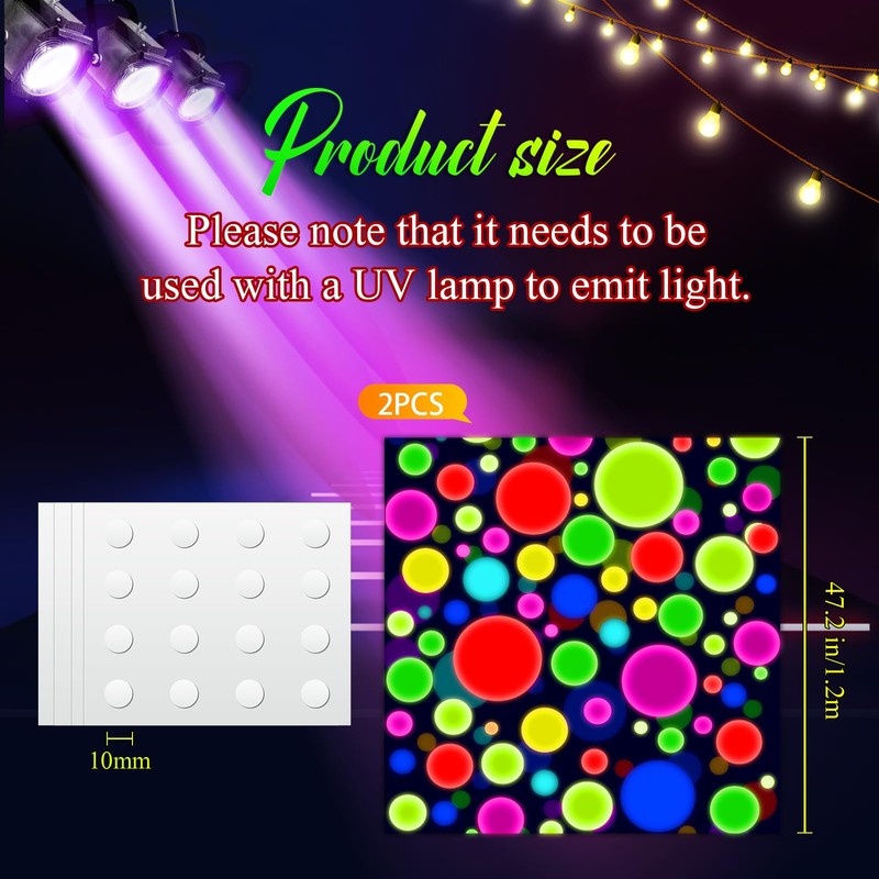Haull 2 Pack Neon Light up Dance Floor Glow in