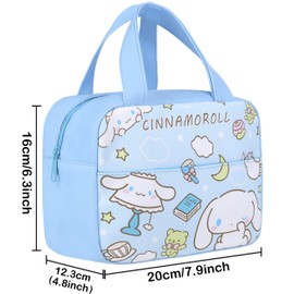 Roffatide Anime Lunch Bag for Girls Boys Insulated leakproof Lunch Box Large Compartment Waterproof Reusable Cooler Tote Lunch Container for Work Picnic School Travel