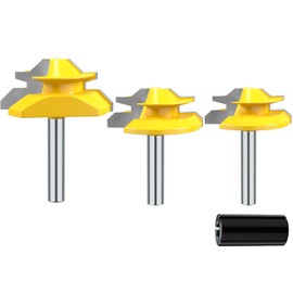 1/4" Shank 45 Degree Lock Miter Router Bit Joint Router Bit 1/2" 9/16" 3/4" Cutting Height Woodworking Tools for Create Lock Miter Joint - 3PCS