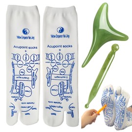 Spldsun Fußreflexzonen Socken Set, Druckpunkt Akupressur Socken, Acupressure Socks, mit zwei Massage-Tools (Herrensocken)