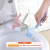 Mziart 8" V-Shaped Plastic Toilet Brush, Curved Rim Cleaner 2-Pack