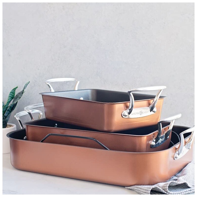 Nordic Ware Turkey Roaster with Rack, Copper