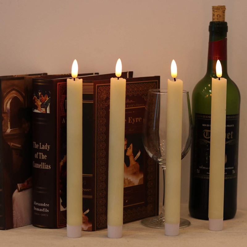 GenSwin LED Taper Candles Flickering with Remote Timer, Battery Operated