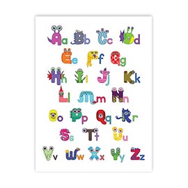 Wall Letters, Monster Alphabet 16x20 Inch Print, Print for Kids, Monster Abc's, My Abc's Monster, Monster Décor, Decorations Playroom, Monster Wall Décor, Baby Boy Nursery Monster
