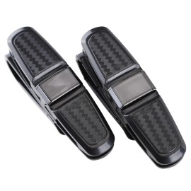Carplayer Universal Sunglasses Cards Holder Car Sun Visor Glasses Clip Carbon Fiber 2PCS