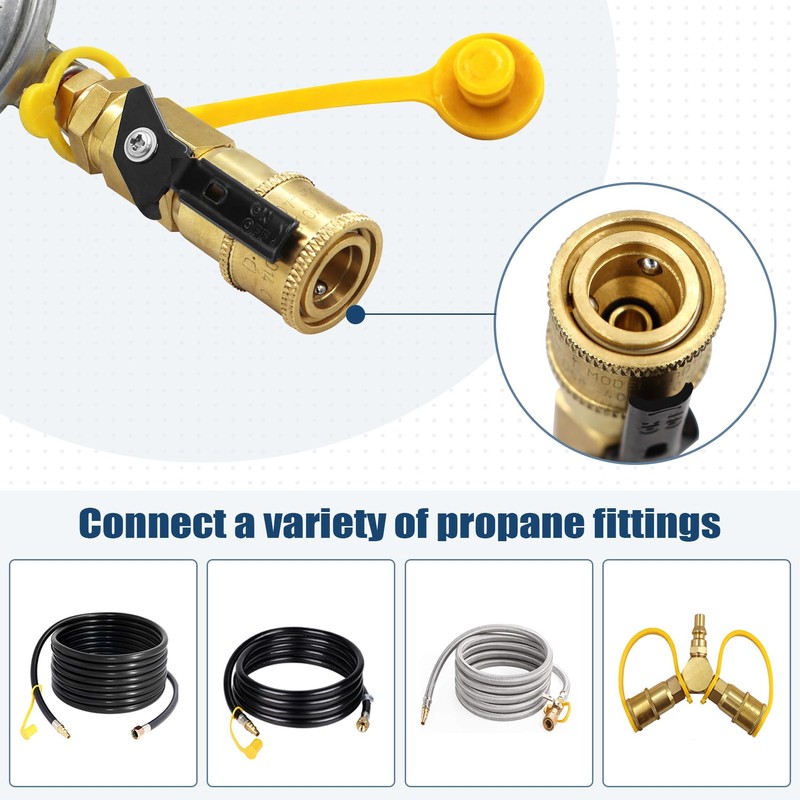 Magula Propane Quick Connect Adapter,1/4 in Propane Gas Grill Regulator