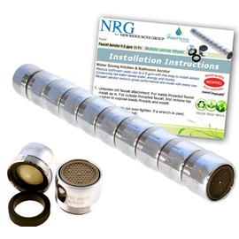 10 Pc Lifesaver Pro-pack Faucet Aerators 1.0 Gpm Aerated Stream Non Pressure Compensating Bathroom/Kitchen Water Saving
